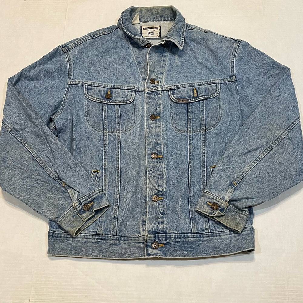 Vintage Lee Denim Jean Trucker Cowboy Ranch Jacket Men’s Size XL Long